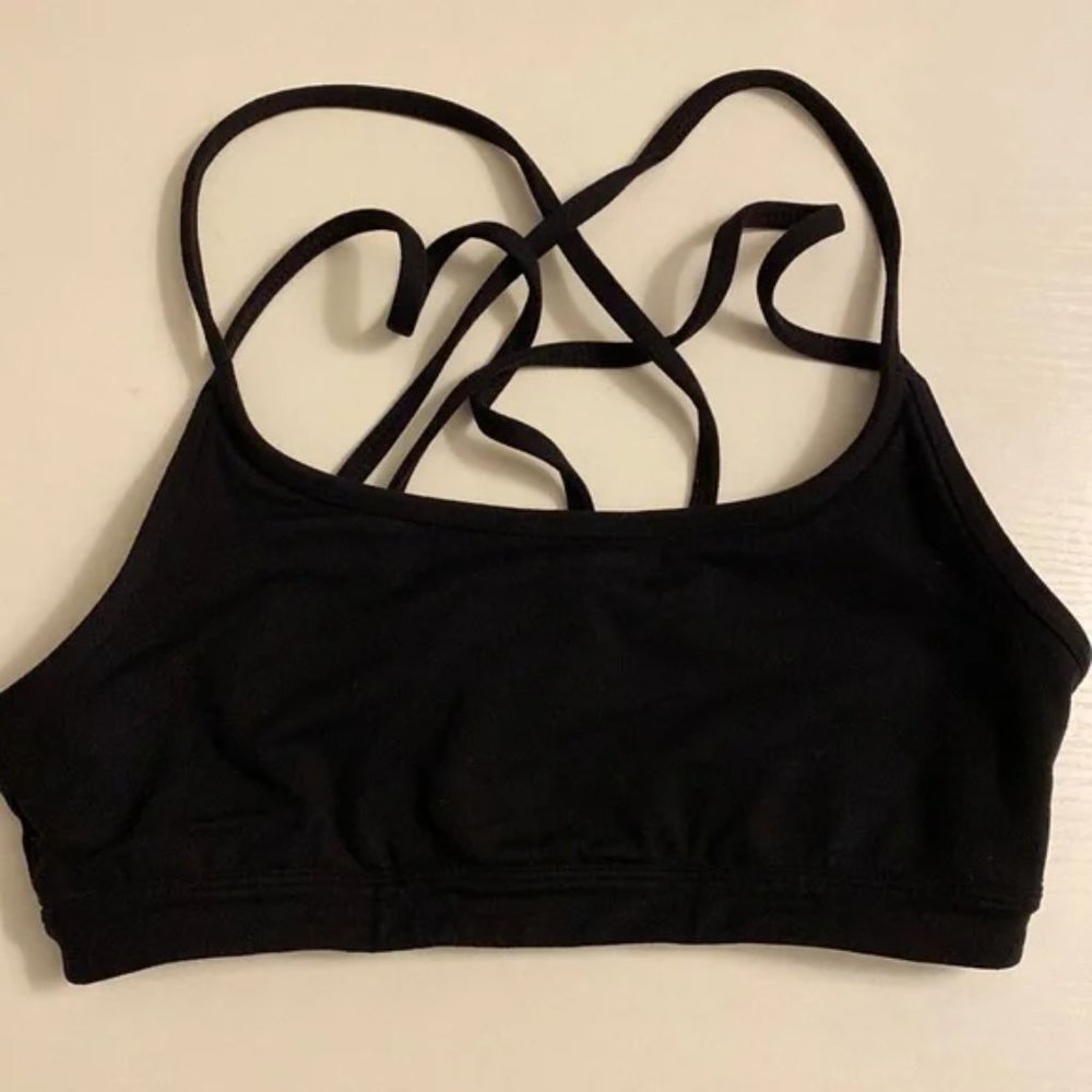 Athleta Pure Black Strappy Basic Active Sports Br… - image 2
